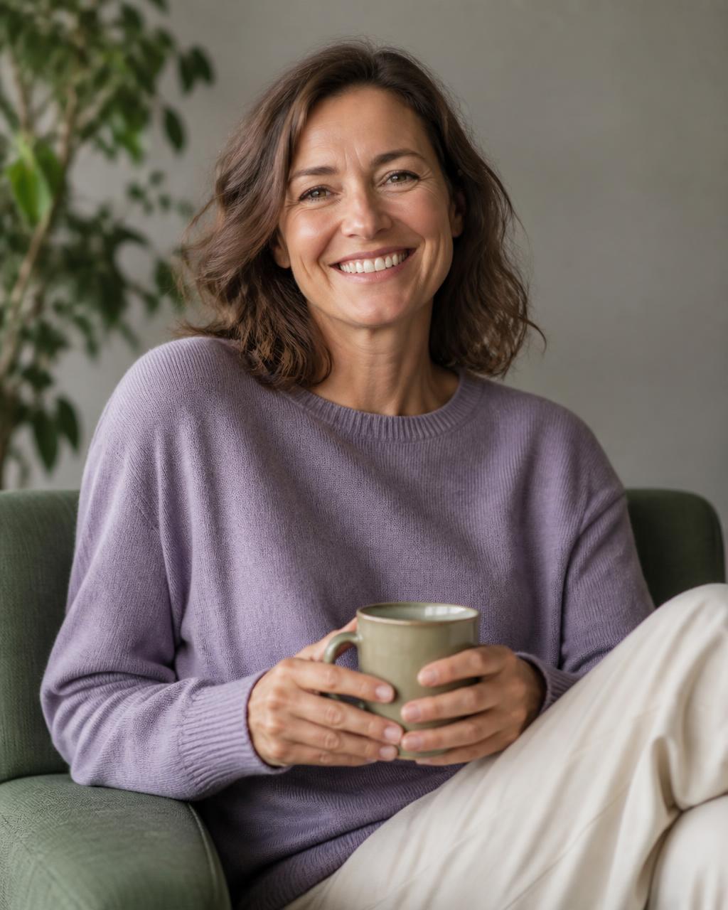A comfortable, relieved adult patient at ease after emergency dental care